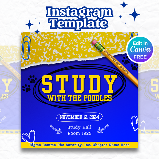 Study with the Poodles (Editable Instagram Template)