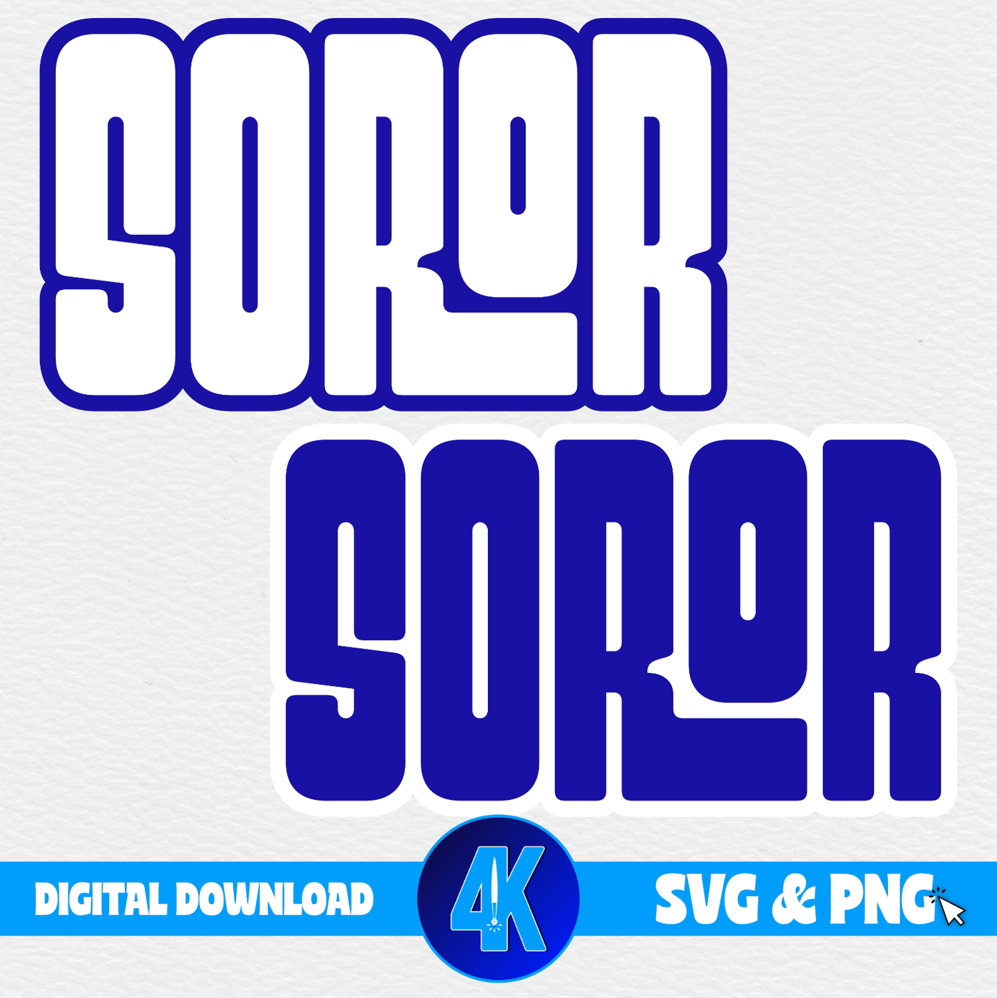 Soror - Powerline | Blue & White | SVG & PNG