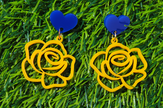 Yellow Rose Earrings